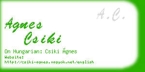 agnes csiki business card